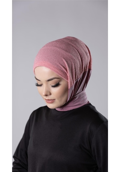 Hürrem Bone Gül Kurusu Pratik Hazır Geçmeli Tesettür Eşarp Sandy Kumaş Arkadan Çıtçıtlı 2206 18