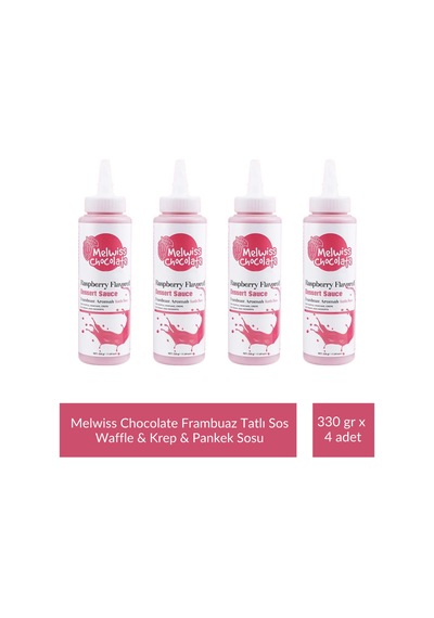 Melwiss Chocolate Frambuaz Aromalı Tatlı Sos 330 G - Waffle & Krep & Pankek Sosu X 4 Adet