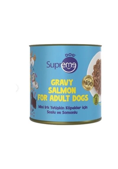 Supreme Dog Sos İçinde Somonlu Mini Irk Yetişkin Köpek Konservesi 200 Gr X 12 Adet