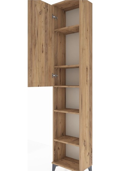 Arges Dolap 5 Raflı Tek Kapaklı 44x30x221 Çam-çam Çam