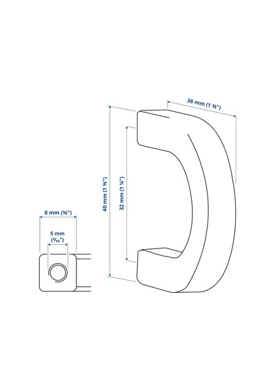 Ikea Borghamn 2'li Mobilya Kulpu 40 Mm Siyah