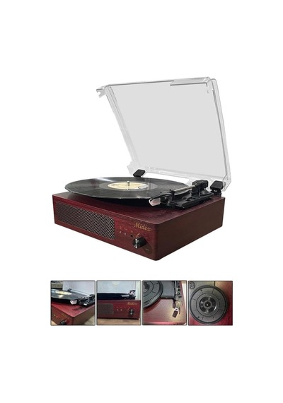 Mtx-303 Nostaljik Pikap Plak Çalar Şarjlı Bluetooth Aux Hoparlörlü 3 Devir İğne Dahil