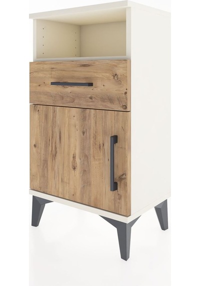 Arges Komodin 2 Raflı Tek Çekmeceli Tek Kapaklı 44x30x80 Aytaşı-çam Aytası
