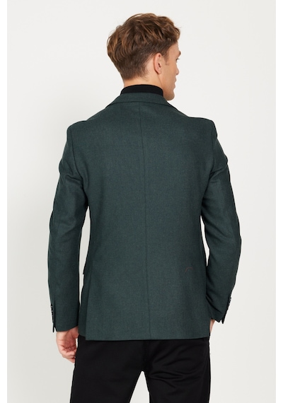 AC&Co / Altınyıldız Classics Erkek Yeşil Slim Fit Dar Kesim Mono Yaka Desenli Yünlü Ceket AC&Co / Altınyıldız Classics Erkek Yeşil Slim Fit Dar Kesim Mono Yaka Desenli Yünlü Ceket