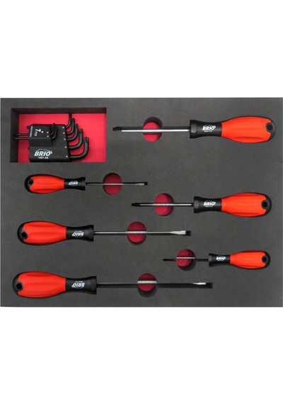 Brio Tornavida Düz-Yıldız Seti Ve Allen Torx Seti 13 Parça Sünger