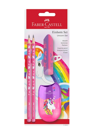 Unicorn Okul Seti,ergonomik Üçgen Gövde Pembe