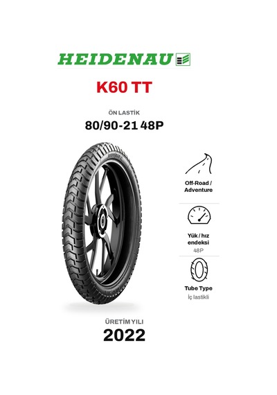 Heidenau K60 Tt 80/90-21 48p Ön Motosiklet Lastiği 2022