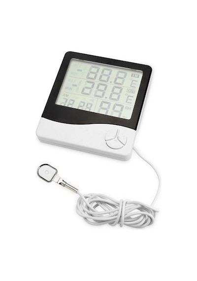 Techmaster 2 Dijital Termometre Alarm Saat Dış Sıcaklık Ölçer Nem Ölçer