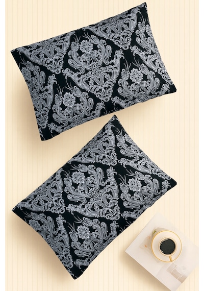 İqon Pattern Ranforce 2 Li Yastık Kılıfı Seti Damask Gri