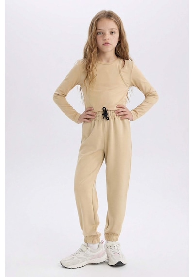 DeFacto Kız Çocuk Beli Lastikli Cepli Jogger Eşofman Altı D9622A825SMBG203 Bej DeFacto Kız Çocuk Beli Lastikli Cepli Jogger Eşofman Altı D9622A825SMBG203 Bej