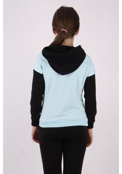 Toontoy Kız Çocuk Relax Baskılı Sweatshirt Su Yeşil