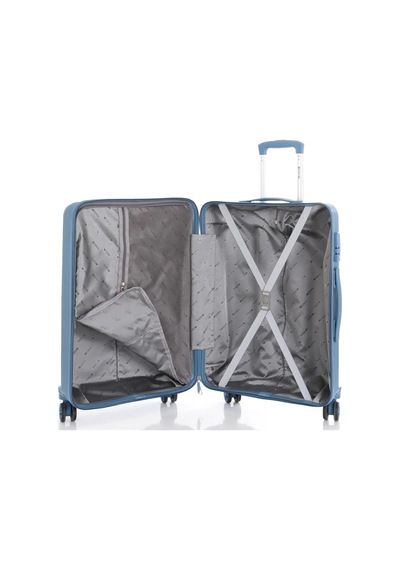 Mçs Bavul Orta Ve Kabin 2li Set Kırılmaz Silikon Valiz V374 Skyblue Sky Blue