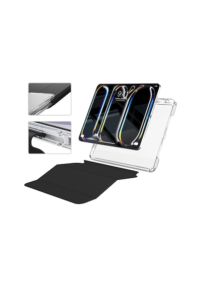 Apple Uyumlu iPad, Pro 11 2024 Kılıf Magnetik Ayrılabilen Aihttgli Zore Sliding Tablet Kılıfı-lavender
