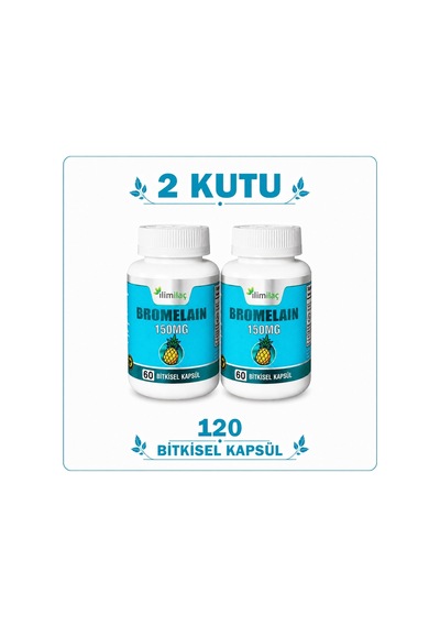 İlim Bromelain 150 Mg Takviye Edici Gıda 2 x 60 Bitkisel Kapsül