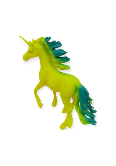 Çiftlik Hayvanları Serisi - Efsanevi Unicorn 12 Cm - Sarı - Yeşil Hayvan Figürü