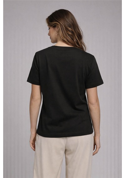 Fashion Friends Aksesuar Detaylı Siyah Kadın Bluz 26y0226k1