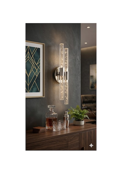 Bubbleflux Dubble Medium 40 Cm Modern Tasarım Led Aplik - Duvar Lambası - Gümüş - Elektrikli - Günışığı Gümüş Elektrikli