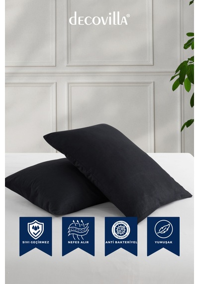 Micro Fermuarlı Yastık Alezi 50x70 Sıvı Geçirmez Antrasit