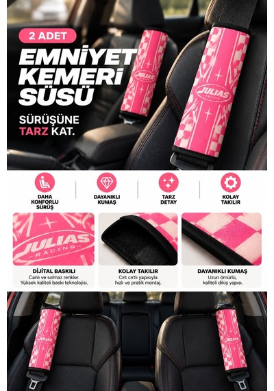Emniyet Kemeri Kılıfı - Emniyet Kemeri Aksesuarı - Kemer Pedi Araba Aksesuarı - 936275367