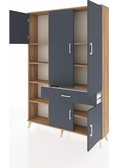Arges Dolap 8 Raflı Tek Çekmeceli 5 Kapaklı 132x30x195 Çam-antrasit/antrasit Antrasıt/antrasıt Arges Dolap 8 Raflı Tek Çekmeceli 5 Kapaklı 132x30x195 Çam-antrasit/antrasit Antrasıt/antrasıt