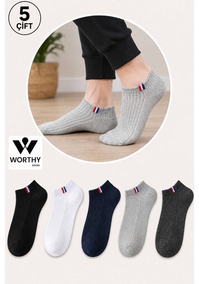 Worthy Socks 5 Li Erkek Patik Çorap Seti 5 Çift Renkli