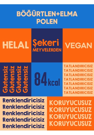 Mixmey Bee Polen Böğürtlen Meyve Barı 12 Adet | Atıştırmalıklar – Glutensiz (25GR X 12 ADET)