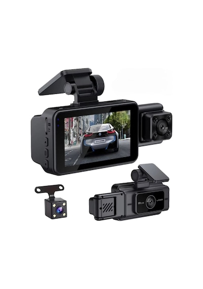 Blic Blm-90 Araç Kamerası 3'' Ekran + Ses + Fullhd + Üç Kamera