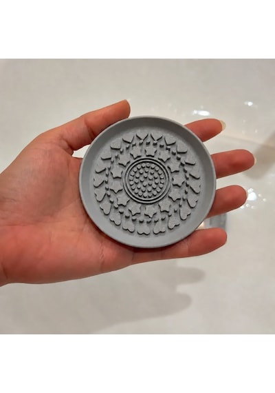 3d Baskı Makyaj Fırçası Temizleme Pedi - Desenli Aparat-gri