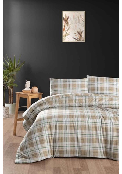 Menderes Home Cotton Collection Flanel R Çift Kişilik Nevresim Takımı Harvest Sarı