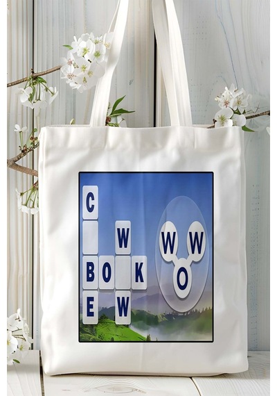 Art Hediye Words Of Wonders Mobil Oyun Baskılı Bez Çanta Omuz Çantası Çift Tafaflı Baskı Kişiye Özel 1 Çok Renkli