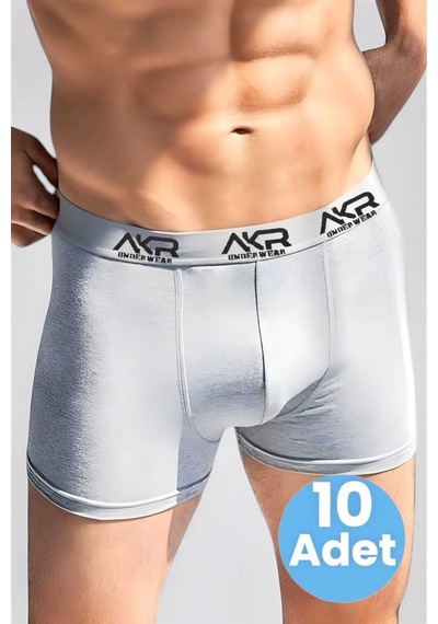 Uniquetrenders Erkek Likralı 10'lu Boxer Gri