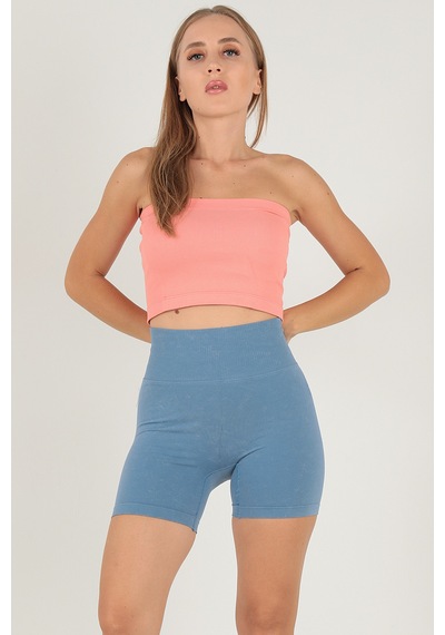 Doremi Seamless Normal Bel Kısa Kadın Tayt mavi