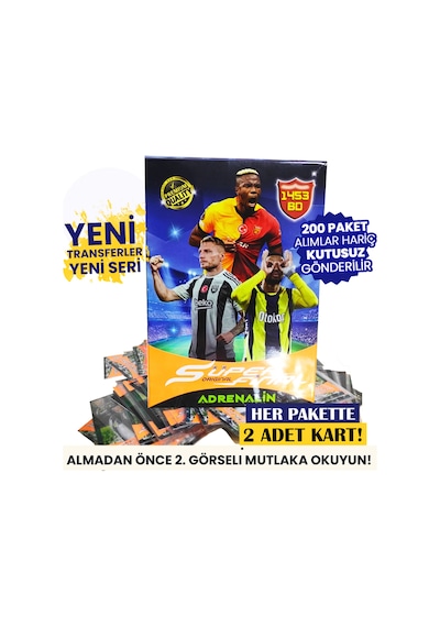 2025 Yepyeni Süper Final Serisi Oyuncu Kartları Süper Final Futbolcu Kartı 200 Paket 400 Adet Kart