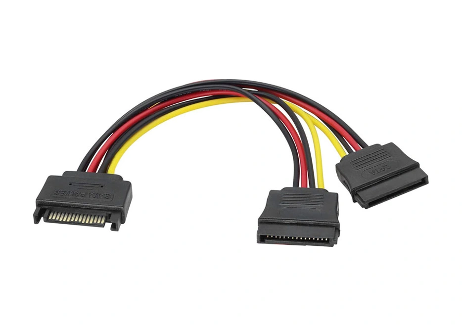 15 Pin Sata Erkek Power To 2x 15 Pin Sata Dişi Y Power Kablo 30 Cm