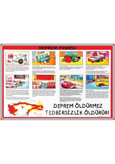 Panda 70 x 100 CM Türkiye Deprem Portre Tablo Pano Alüminyum Çerçeve  - pan504