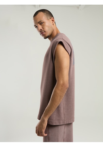 Everlast Bronx 1910 Oversize Yıkamalı Kahverengi Erkek Kolsuz Sweatshirt Kahverengi