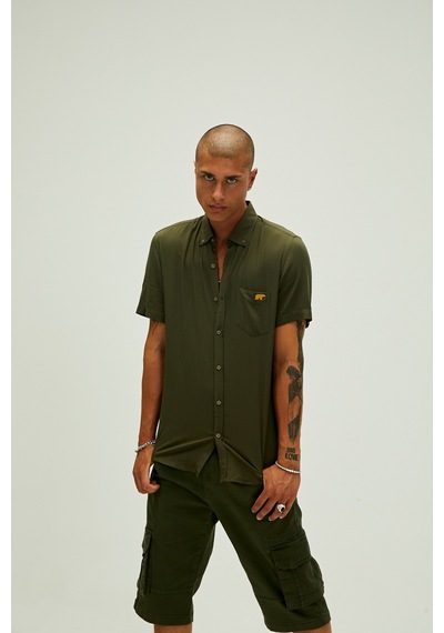 Bad Bear Frank Shirt Haki Yeşil Kısa Kollu Erkek Gömlek-haki Haki