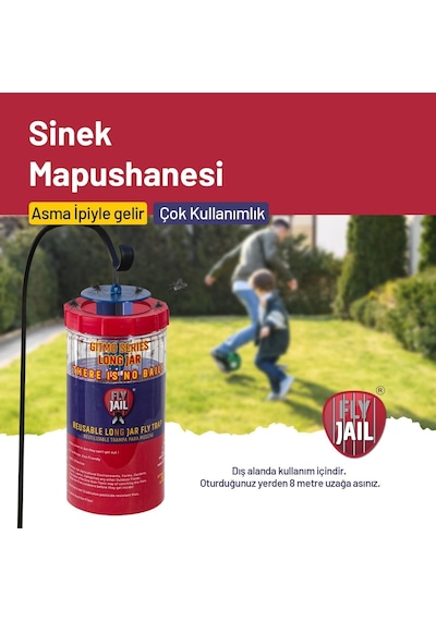 Ayrex 2 Adet Fly Jaıl / Long Jar, 1.5 Litre Kavanoz Tipi Karasinek Tuzağı