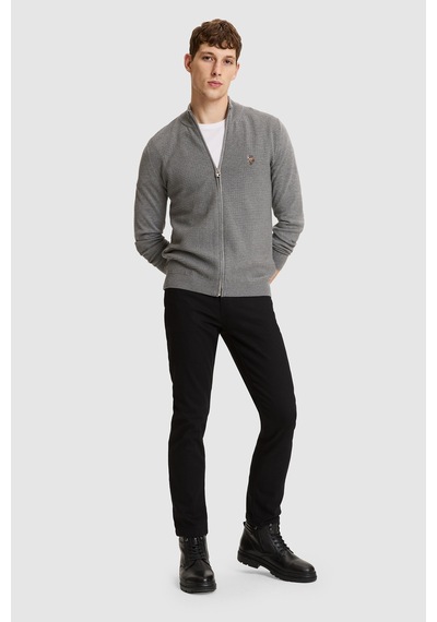 U.S. Polo Assn. Erkek Gri Melanj Basic Triko Hırka 50328871-vr086