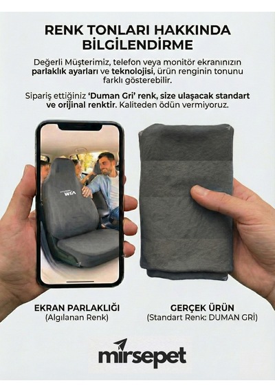 Hyundai İ40 İle Uyumlu Oto Koltuk Kılıfı Servis Tipi Günlük Koruma Gri