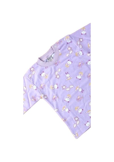 Kız Çocuk Tavşanlı Pijama-12486 Lila