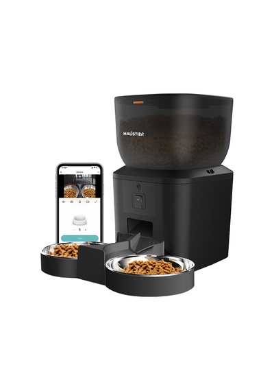 Qq025-dual Kameralı Akıllı Otomatik Kedi Mama Kabı, 480p Gece Görüşlü 2.4ghz, 4lt, Çift Metal Kase
