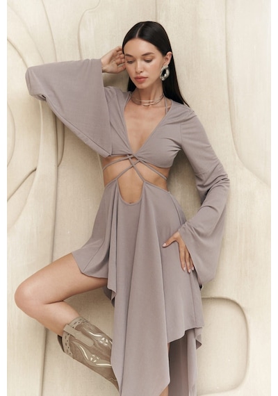 Mai Collection Mai Studios Co. Coachella Gri Crop Elbise Takım Gri