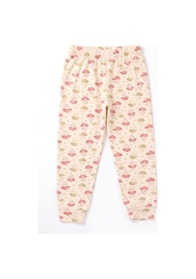 Öts Kız Çocuk Pamuklu Pijama Takımı Kısa Kol Uzun Alt Desenli Geniş Ve Rahat Kesim 474005 Renkli-5