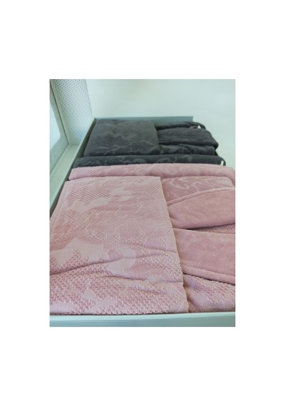 Curve Aile Bornoz Seti- Antrasit Pembe