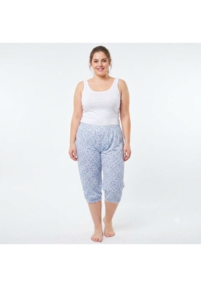 3 Adet Es Eyüp Selda Yazlık Büyük Beden Kısa Lastikli Pijama Altı Çok Renkli