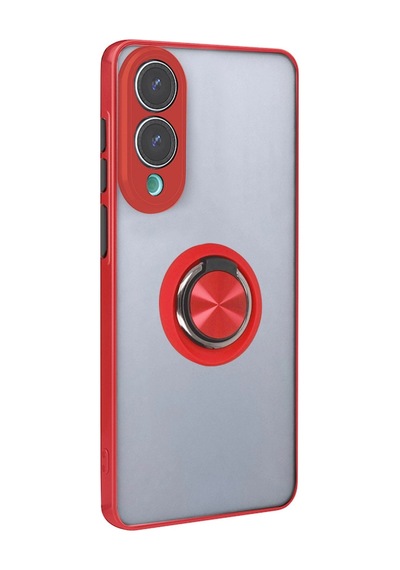 Galaxy Uyumlu - S25 Edge Kılıf Montreal Yüzüklü Silikon Kapak - Kırmızı