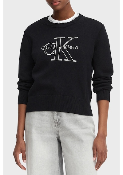 Calvin Klein % 100 Pamuk Logo Monogramlı Sweat Lv047g322gub1 Bayan Sweat Lv047g322g Ub1 Siyah