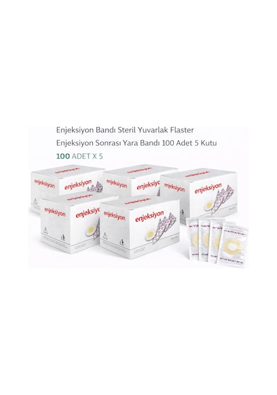 Bandı Steril Yuvarlak Flaster Sonrası Yara Bandı 100 Lü 5 Kutu