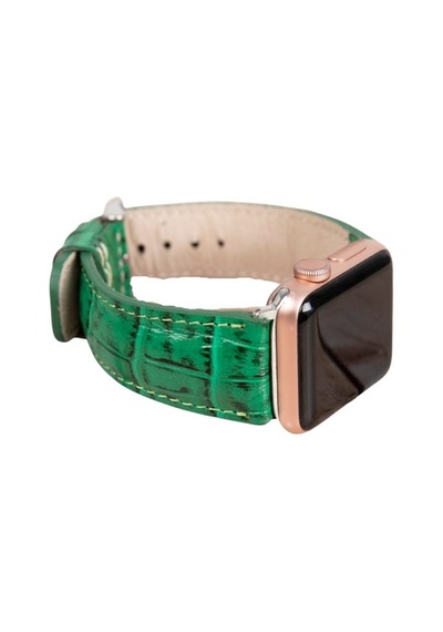 Bouletta Apple Watch Uyumlu Deri Kordon 42-44-45Mm Croco Yk04 Yeş